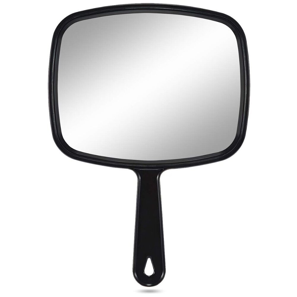 Large Hand Mirror, Salon Barber Hairdressing Handheld Mirror with Handle Square